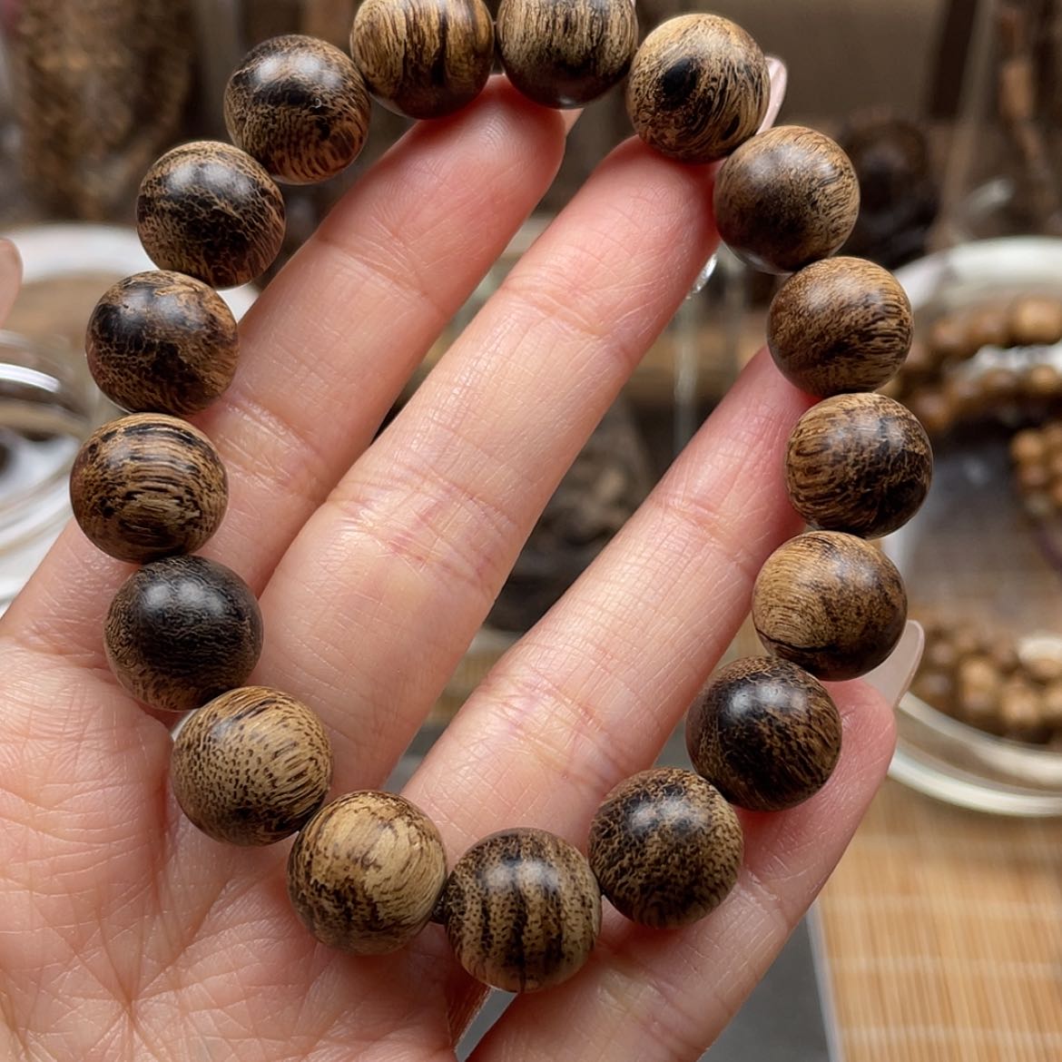 【闪购商品】沉香手串菩*达拉干留疤虎斑纹1.2
