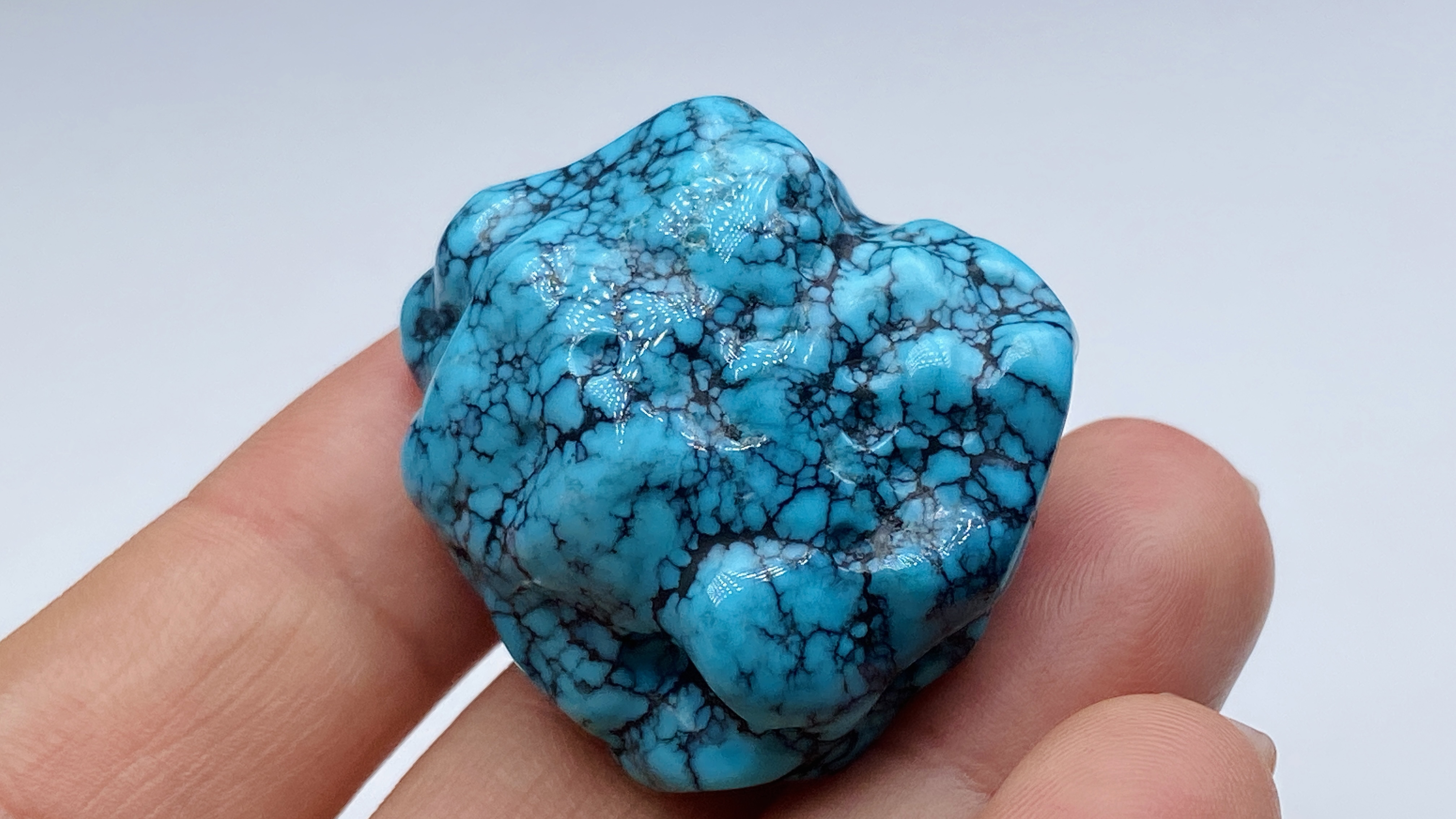 原矿高瓷云盖蓝随形吊坠绿松石吊坠