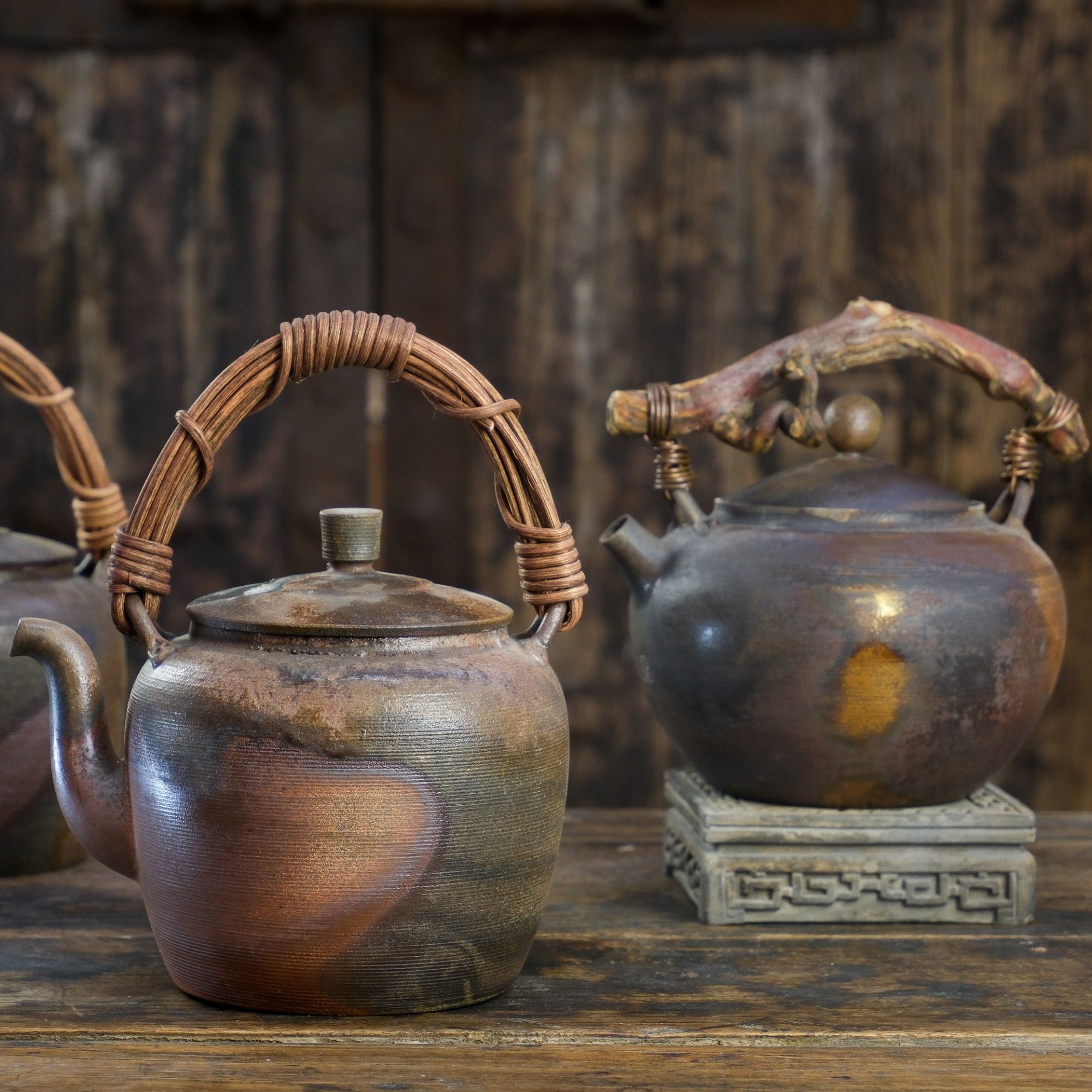 平阳窑柴烧炭火煮茶壶-纯手工陶瓷煮水壶