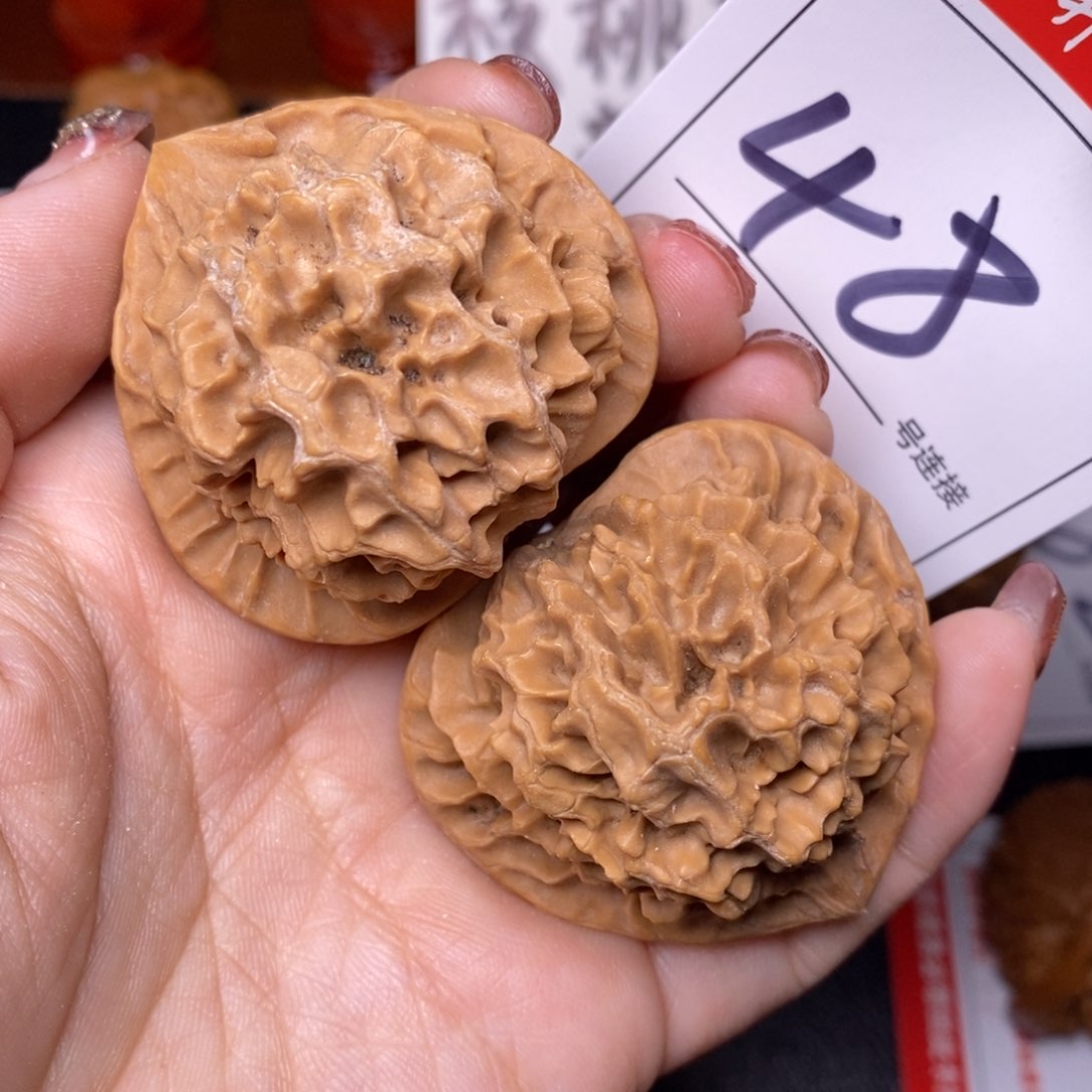 文玩核桃把件48帝王4:6白茶