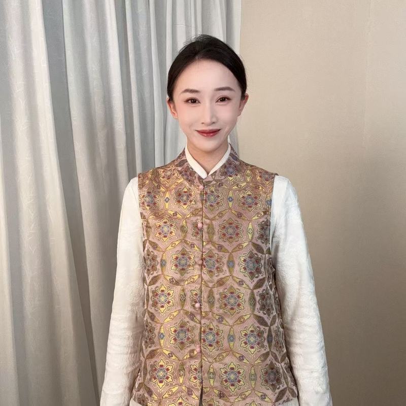 【敦煌宝相花】2024新款新中式双面双穿国风织金宋锦马甲HH-87