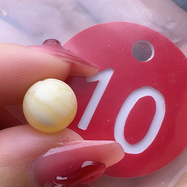 蜜蜡裸石未镶嵌10mm 白蜡 圆珠