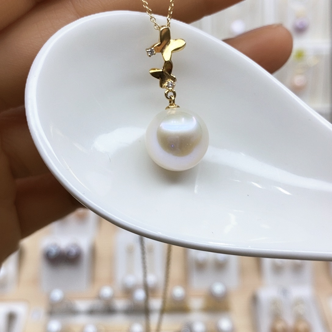淡水珍珠吊坠(不含链)银S925镶嵌