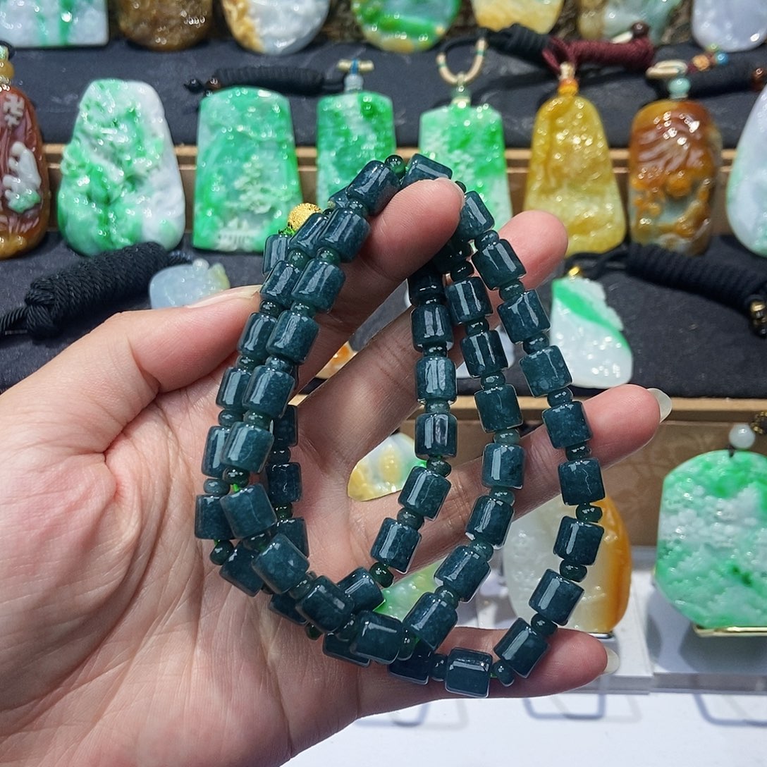 定制翡翠未镶嵌珠链