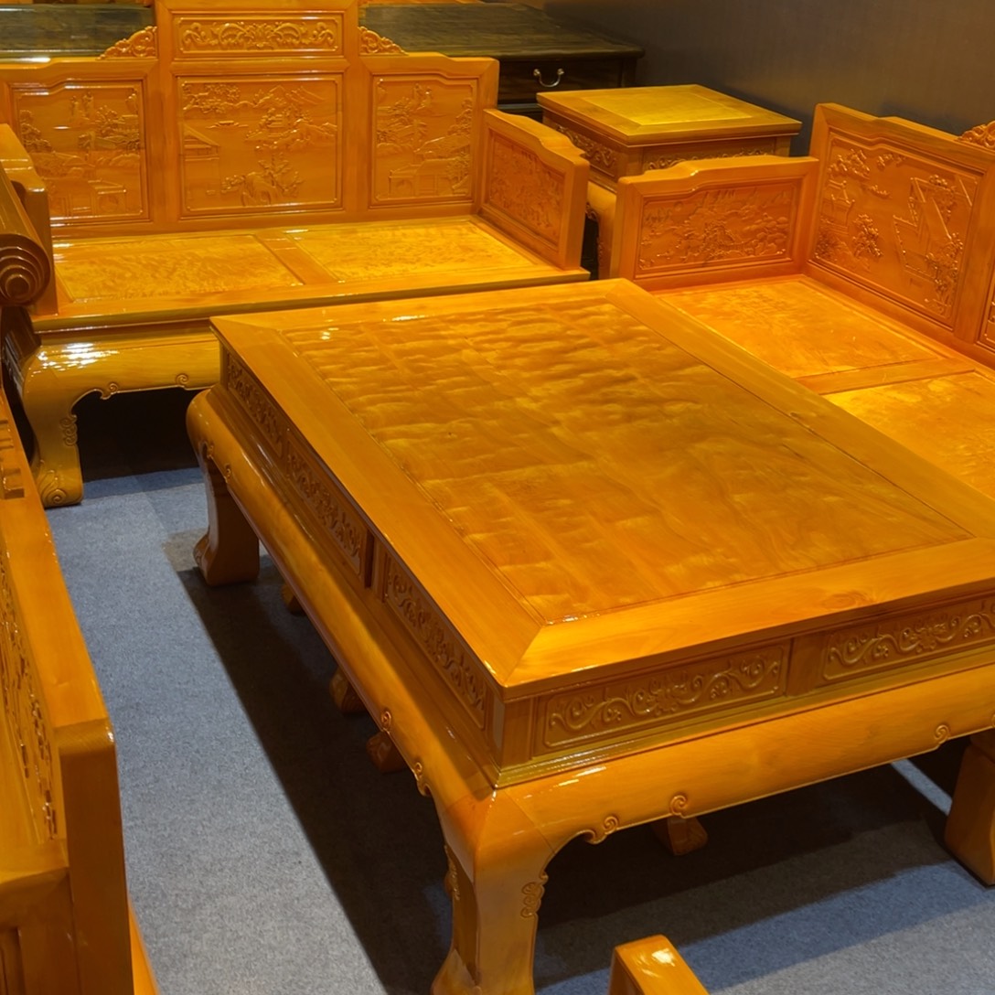 天***者紫檀木类成套家具大叶沙发八件套