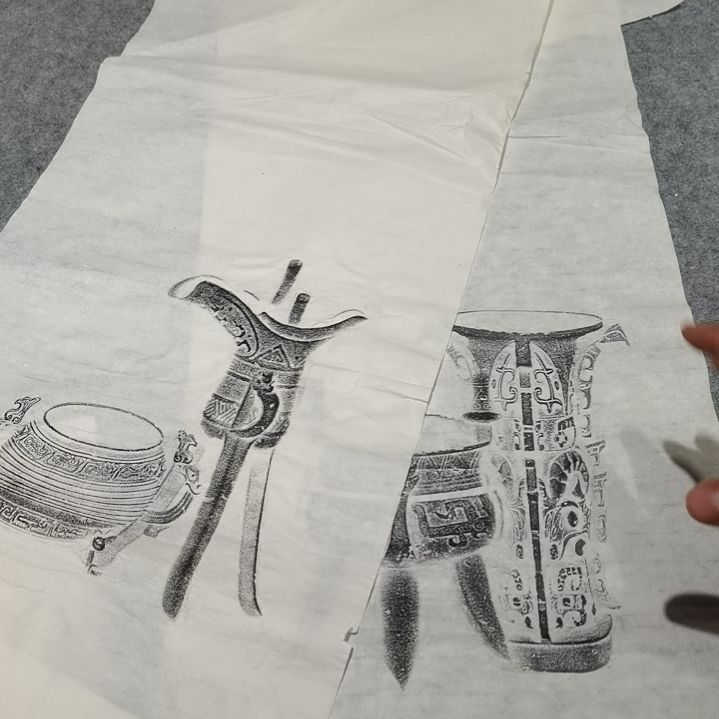 昌化石印石，全形拓一套两张，尺寸四尺对开