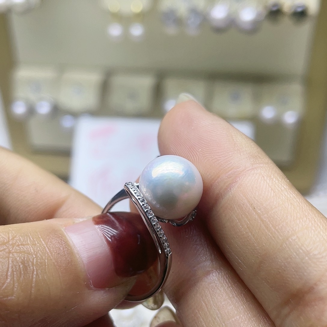 淡水珍珠戒指银S925镶嵌