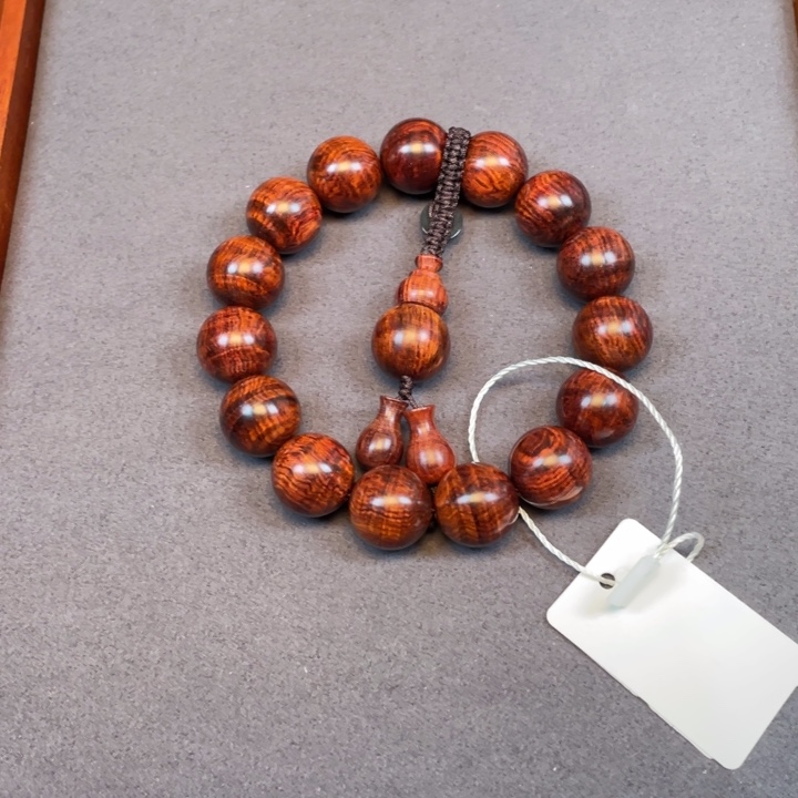 黄花梨/降香黄檀手串/手链小**森海南黄花梨爆满水波15