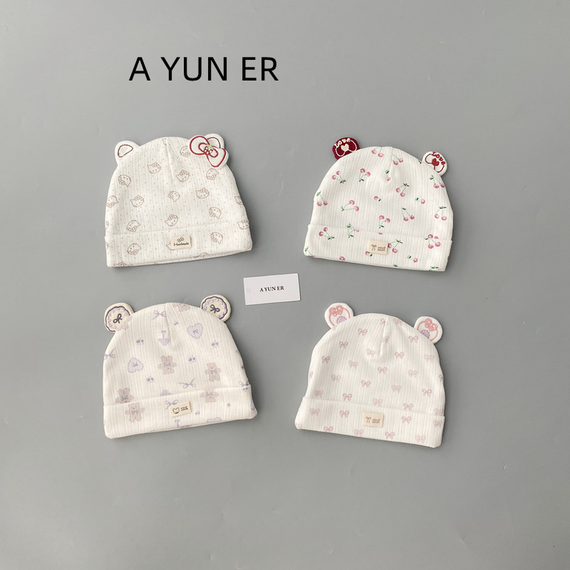 婴幼儿帽子春秋季护囱门新生胎帽宝宝小月龄0-3月套头初生囟门帽
