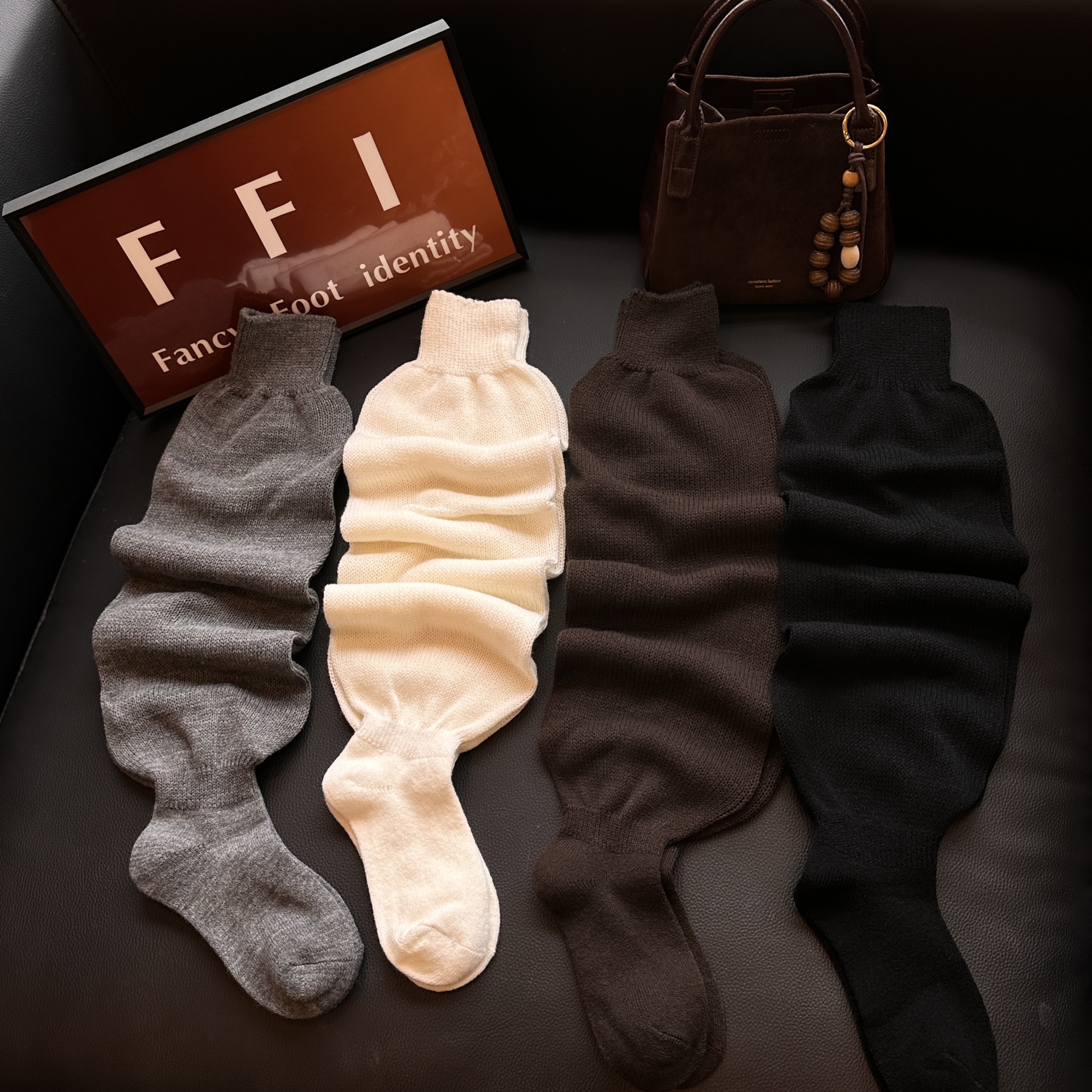 FFI冬季加厚保暖泡泡袜加宽两穿配雪地靴堆堆针织腿套美腿显瘦