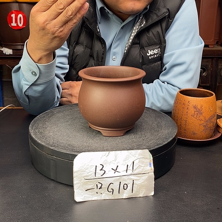 紫砂花盆货号一只G101