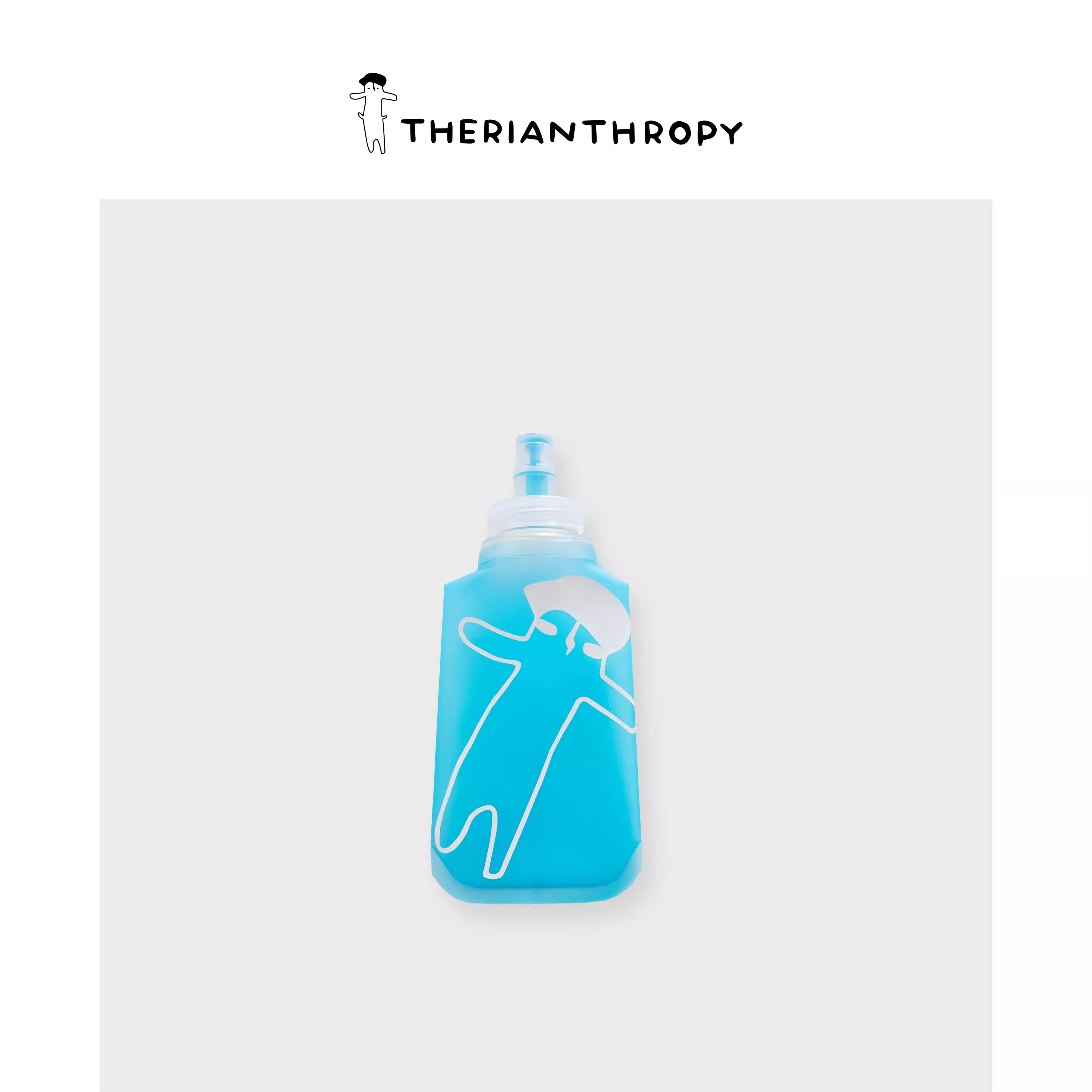 半兽人 轻量化户外跑步运动越野跑便携式软水壶透明蓝350ML(赠品)