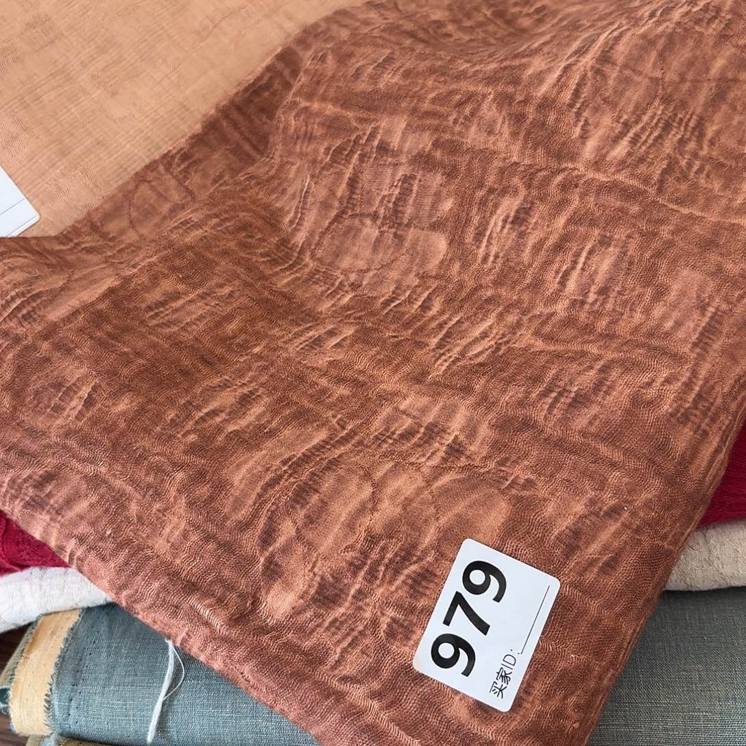 麻2.5米咖色双层提花面料