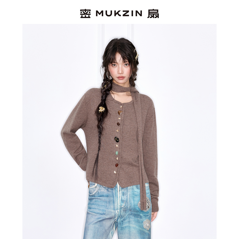 「密扇新品」//绵羊毛开衫 新中式毛衣//密扇复古毛衣M254A07057227