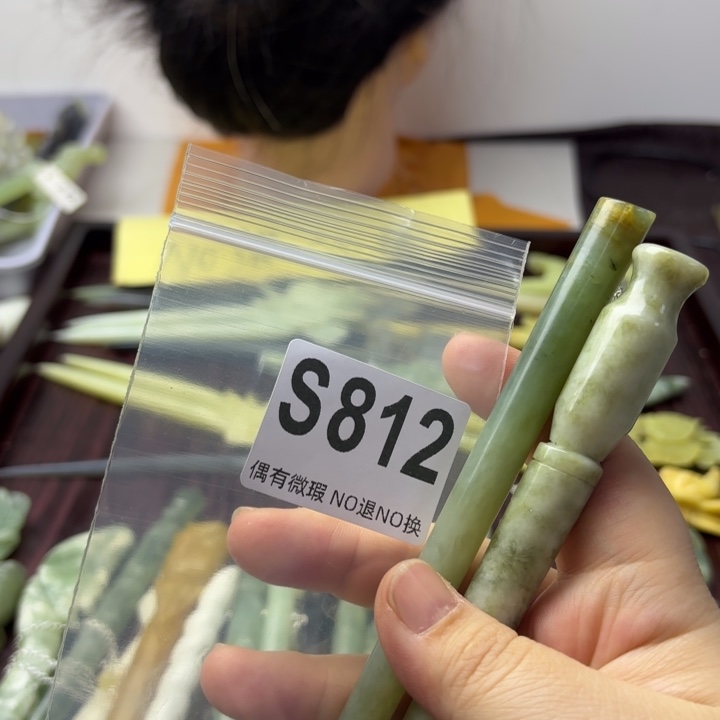 蛇纹石玉发饰合金【****】