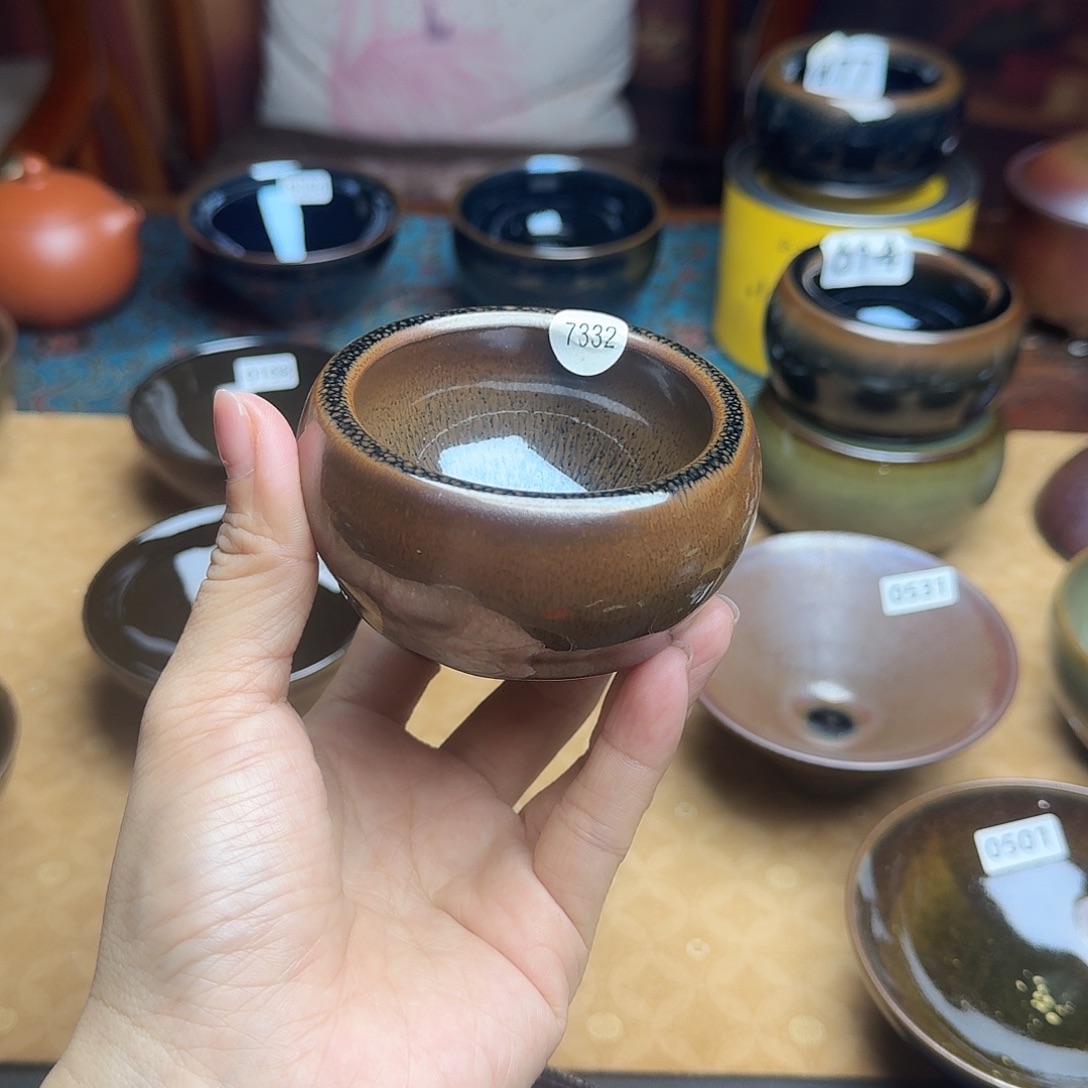 茶盏7332 建窑建盏·「顿悟」柴烧·手工·原矿·铁胎