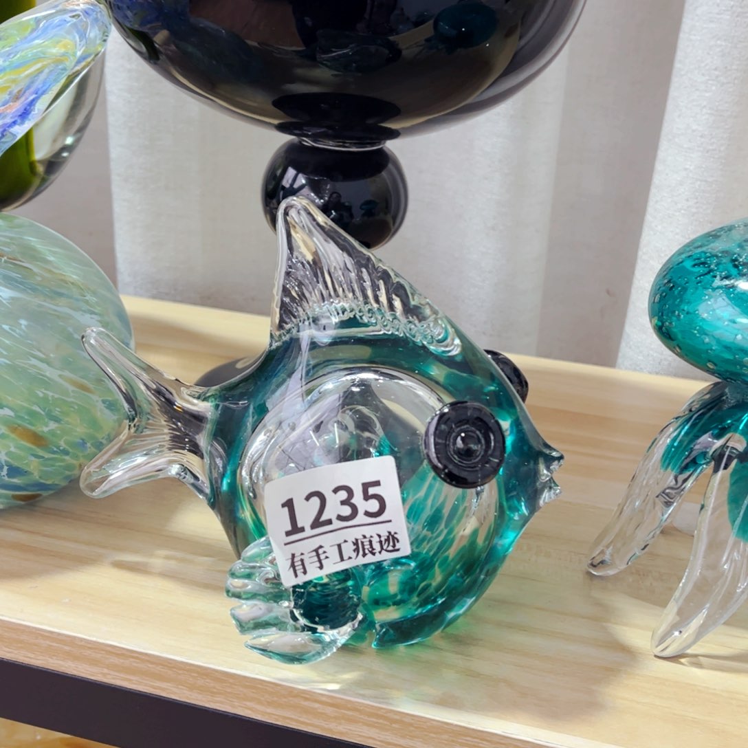 琉璃1235有手工痕迹 花瓶摆件