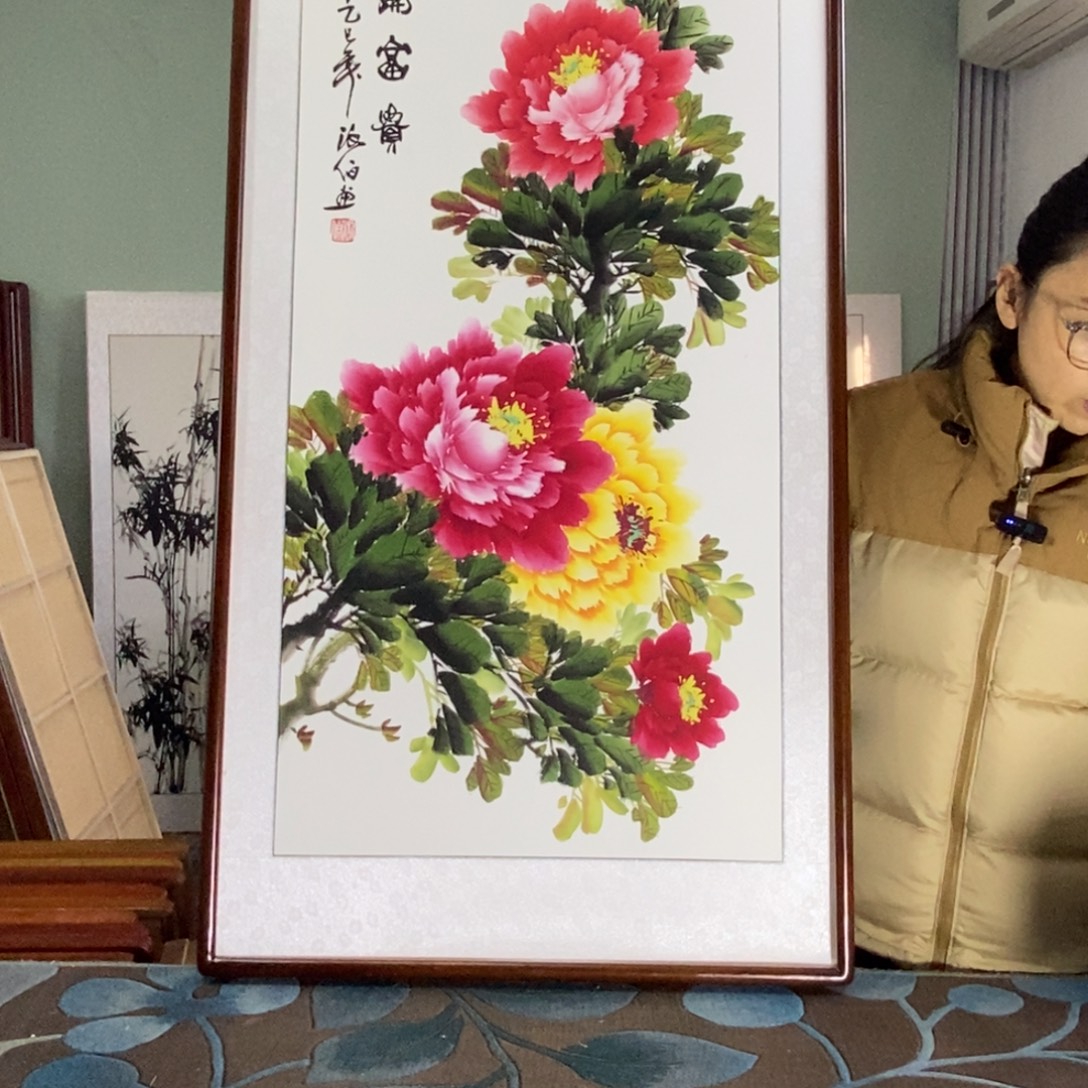 国画62✖️122手写手绘国画作品带框包邮