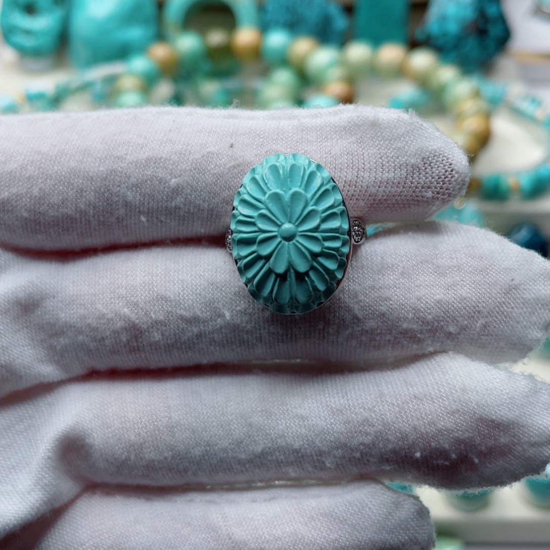 绿松石银S925镶嵌珠宝奇石