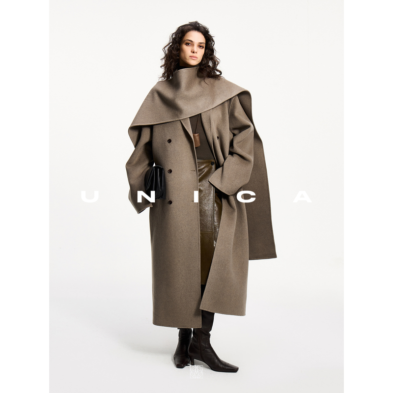 UNICA/精致简约_意大利进口100纯羊绒高奢轻薄0压双面尼大衣外套