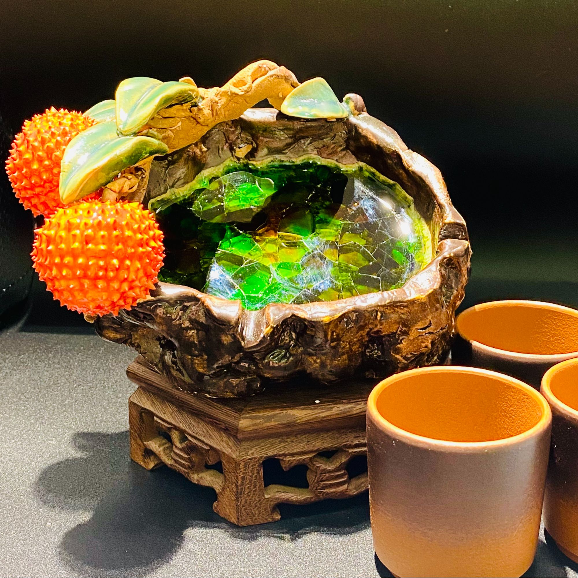 红利满满烟缸精品纯手工制作荔枝梅花