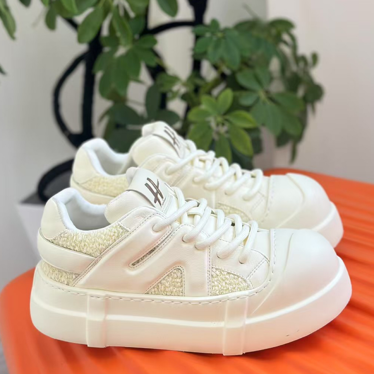 2025秋冬大头鞋真皮系带圆头透气时尚休闲鞋百搭全皮男鞋子