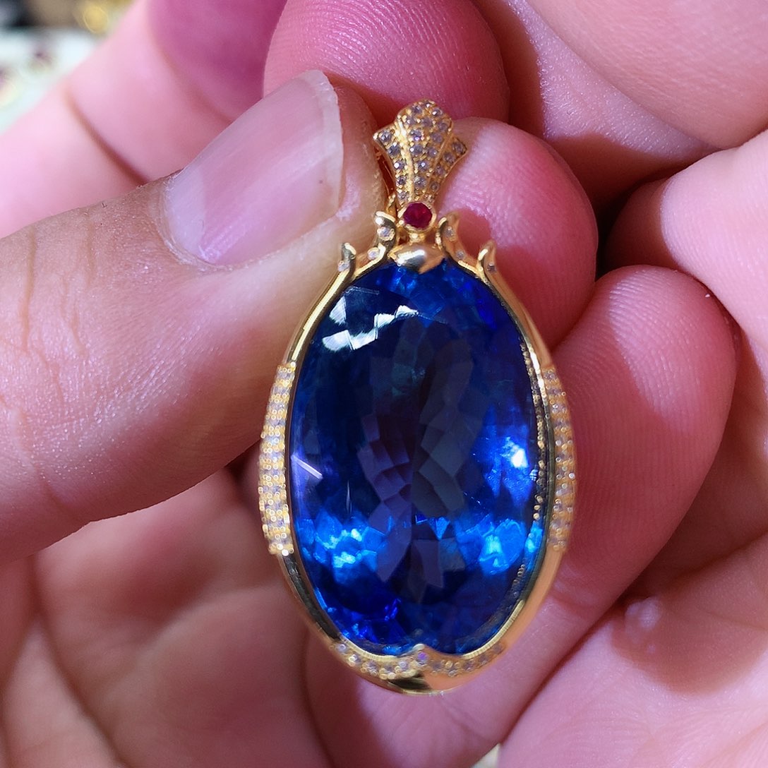 颈饰托帕石银S925镶嵌