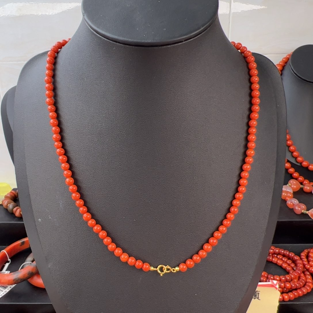 南红玛瑙未镶嵌（万能扣项链4mm+