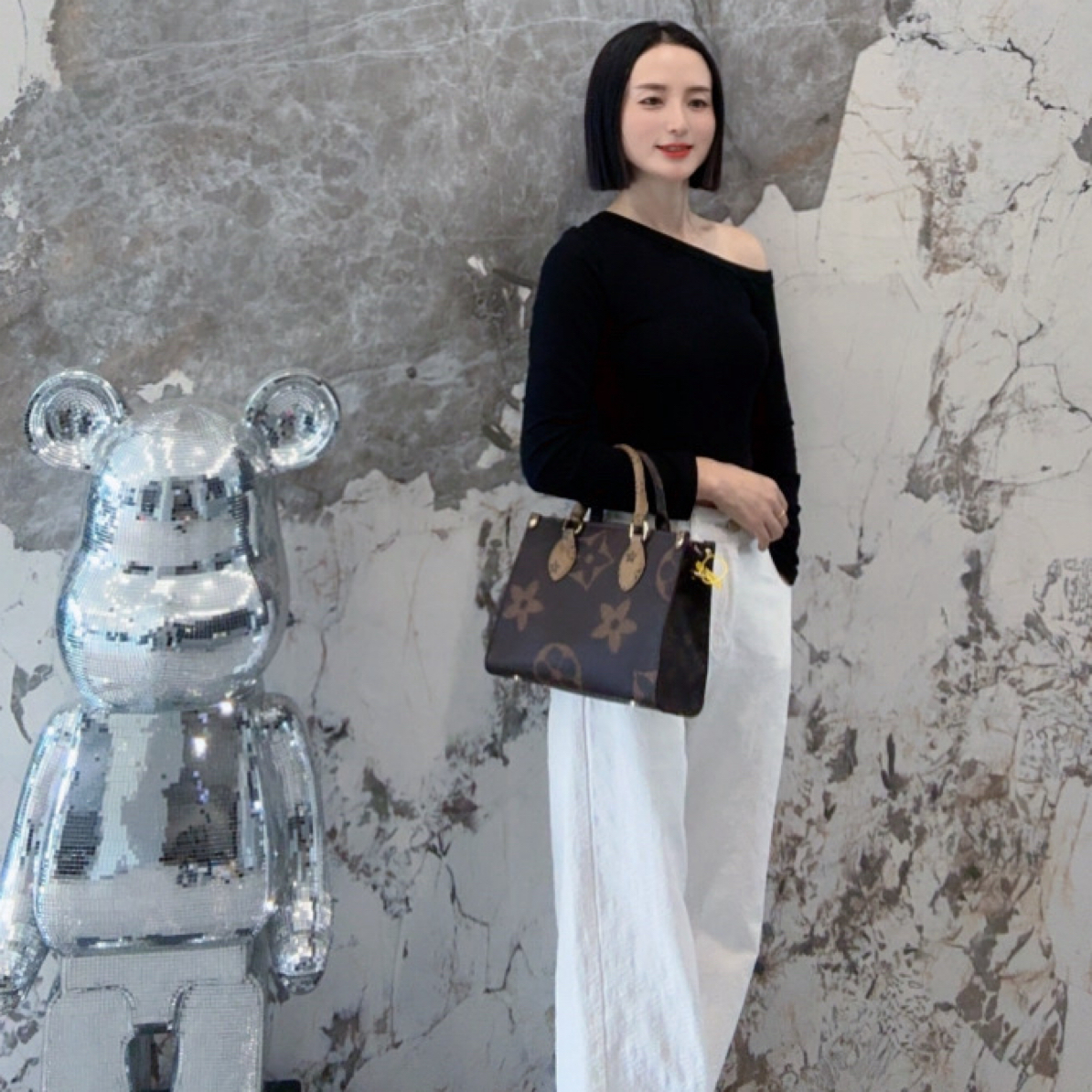 AB面潮流时尚百搭单肩斜挎老花包