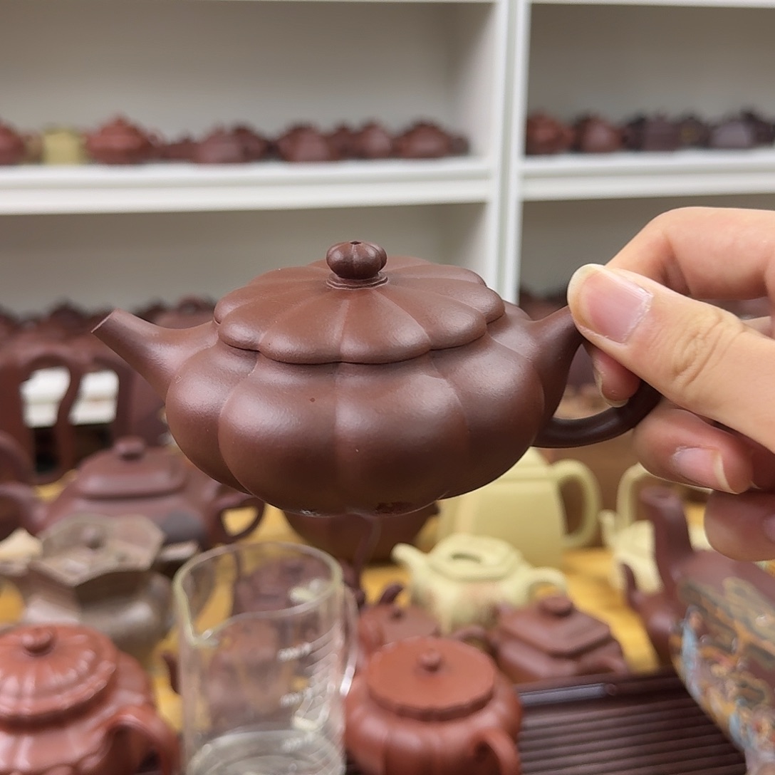 紫砂茶壶紫砂壶筋纹扁晨200cc