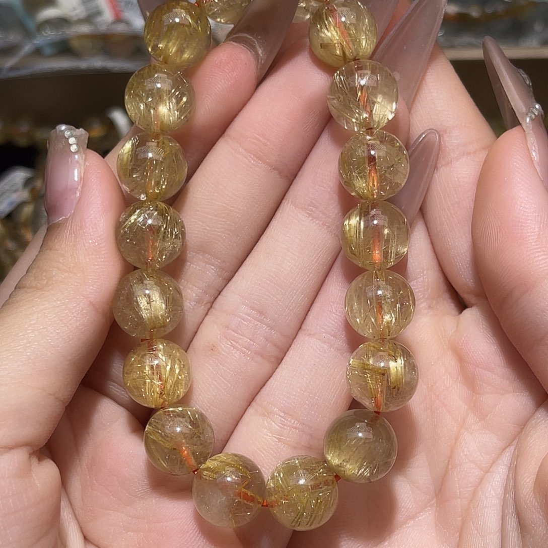 泓***虾水晶手链未镶嵌金发晶10+