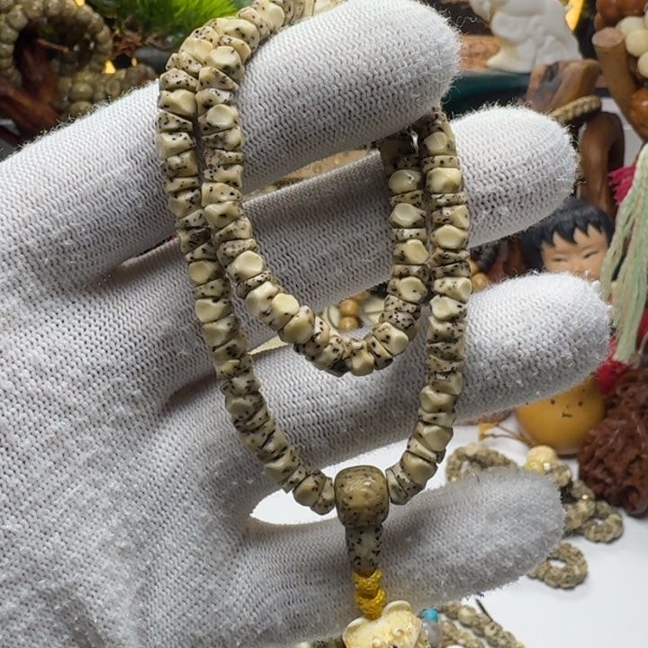 星月菩提手串2号车尺寸6石玉玛尼墩108