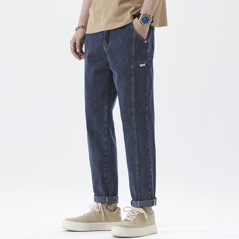 B10春秋男士修身牛仔裤直筒弹力百搭休闲长裤子潮流