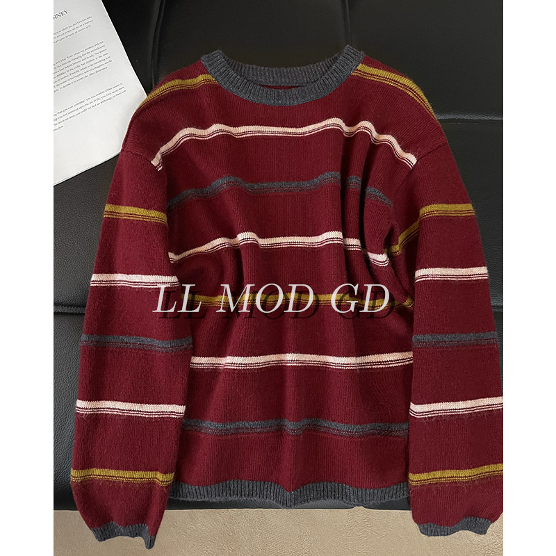 黄昏时刻  长袖宽松毛衣女秋冬季圆领百搭保暖针织上衣LL-255474