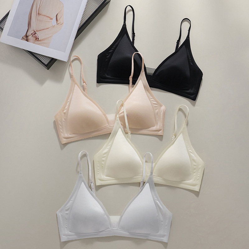 【果冻条三角杯内衣】轻奢网纱拼接小胸聚拢无钢圈调整型文胸-B32