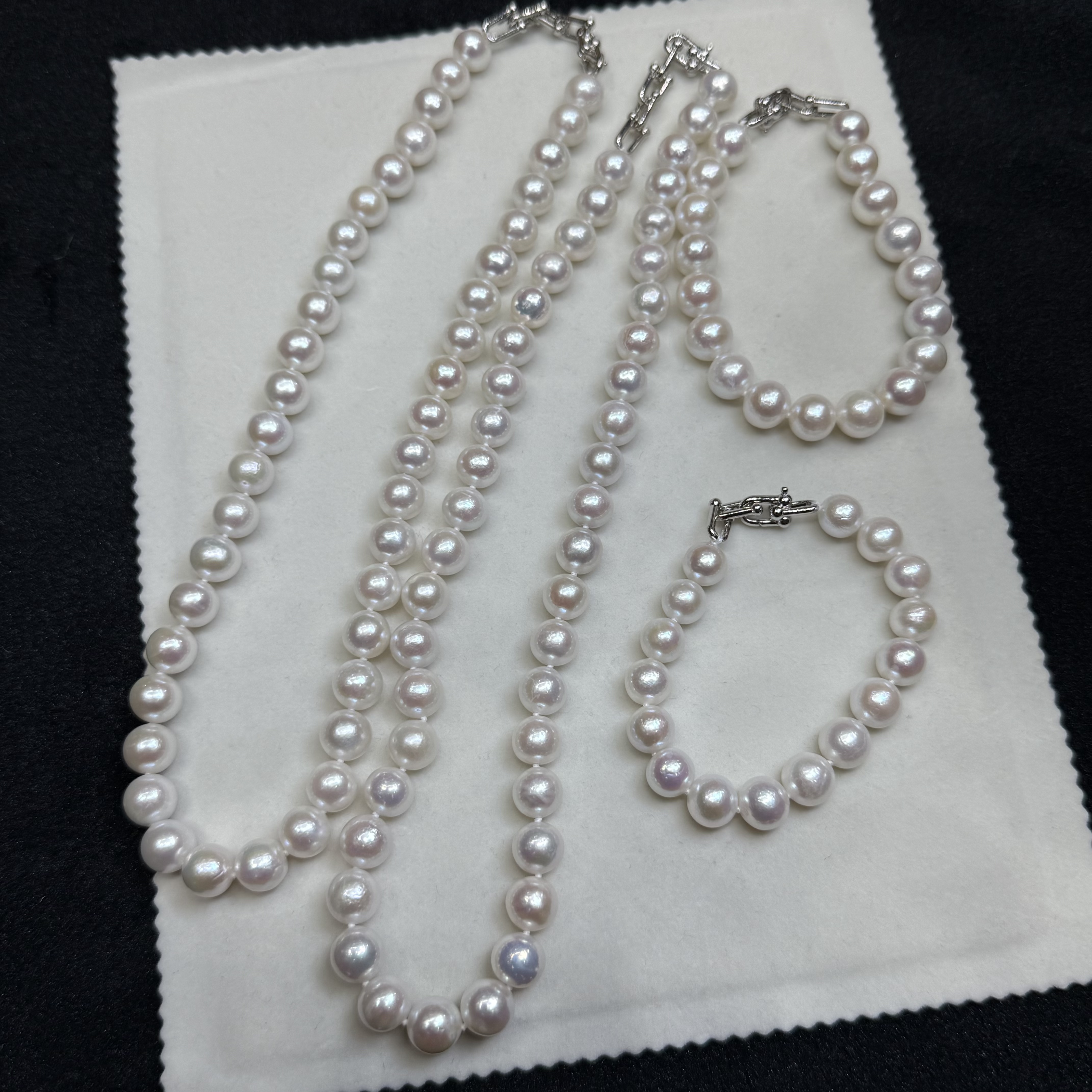 TH1206-1000-209淡水有核珍珠合金项链+手链（两件/多样性发）v