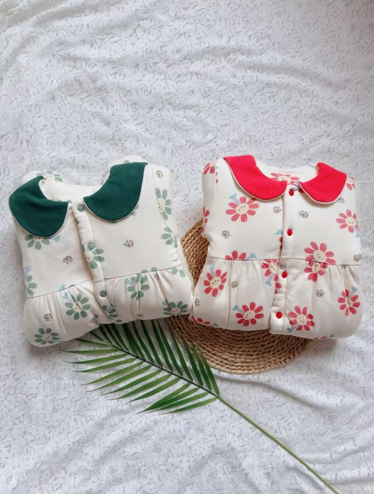 棉花衣连体长袖时尚冬季极简风包脚开档男女宝秋冬爬服卡通简约风