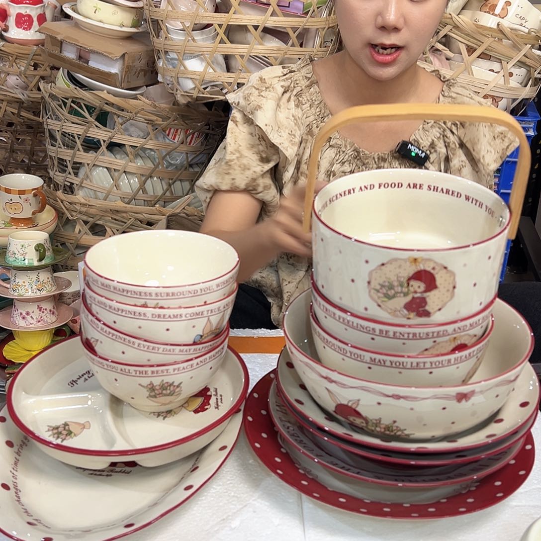 潮州陶瓷餐具微瑕14件套