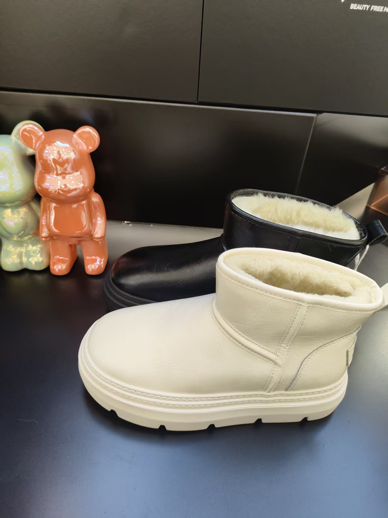 【玛莎玛索】冬季新款时尚百搭防水防滑中厚底面包鞋