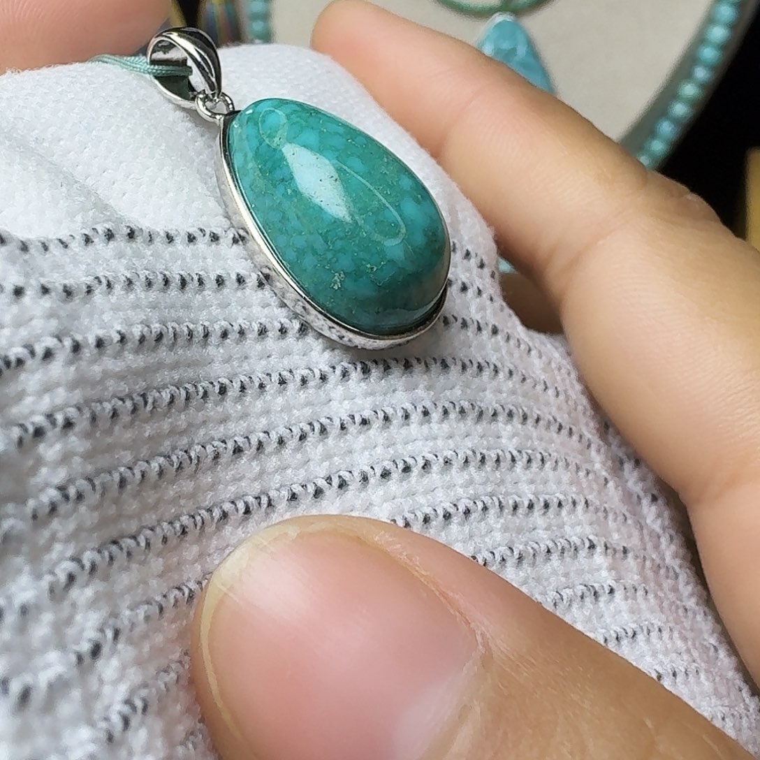 绿松石银S925镶嵌珠宝奇石