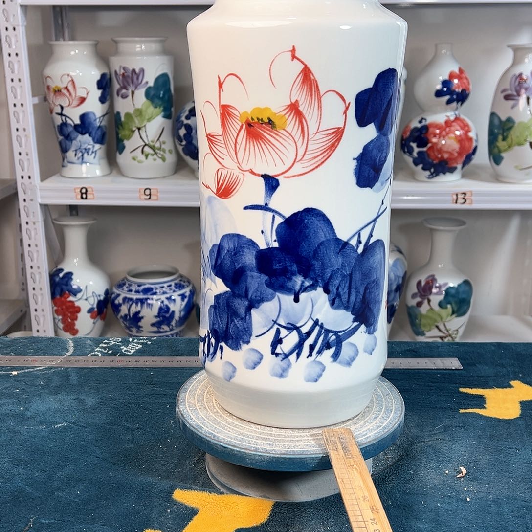 摆件景德镇陶瓷书荷花