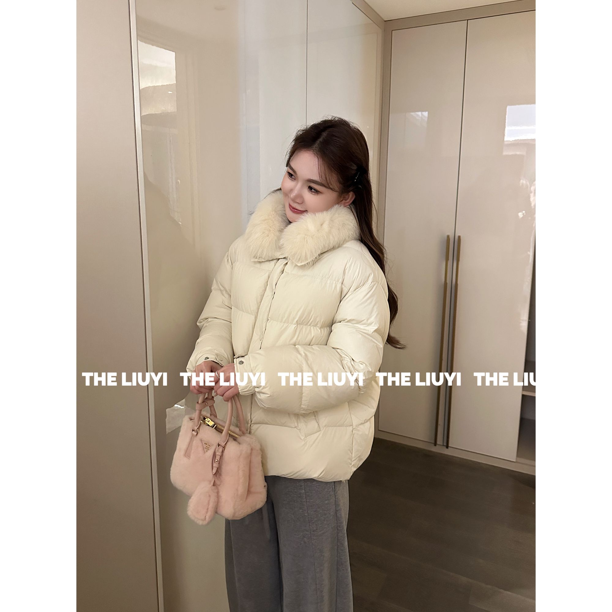 【LIUYI】雪国来信～90白鸭绒毛领气质保暖羽绒服外套511021