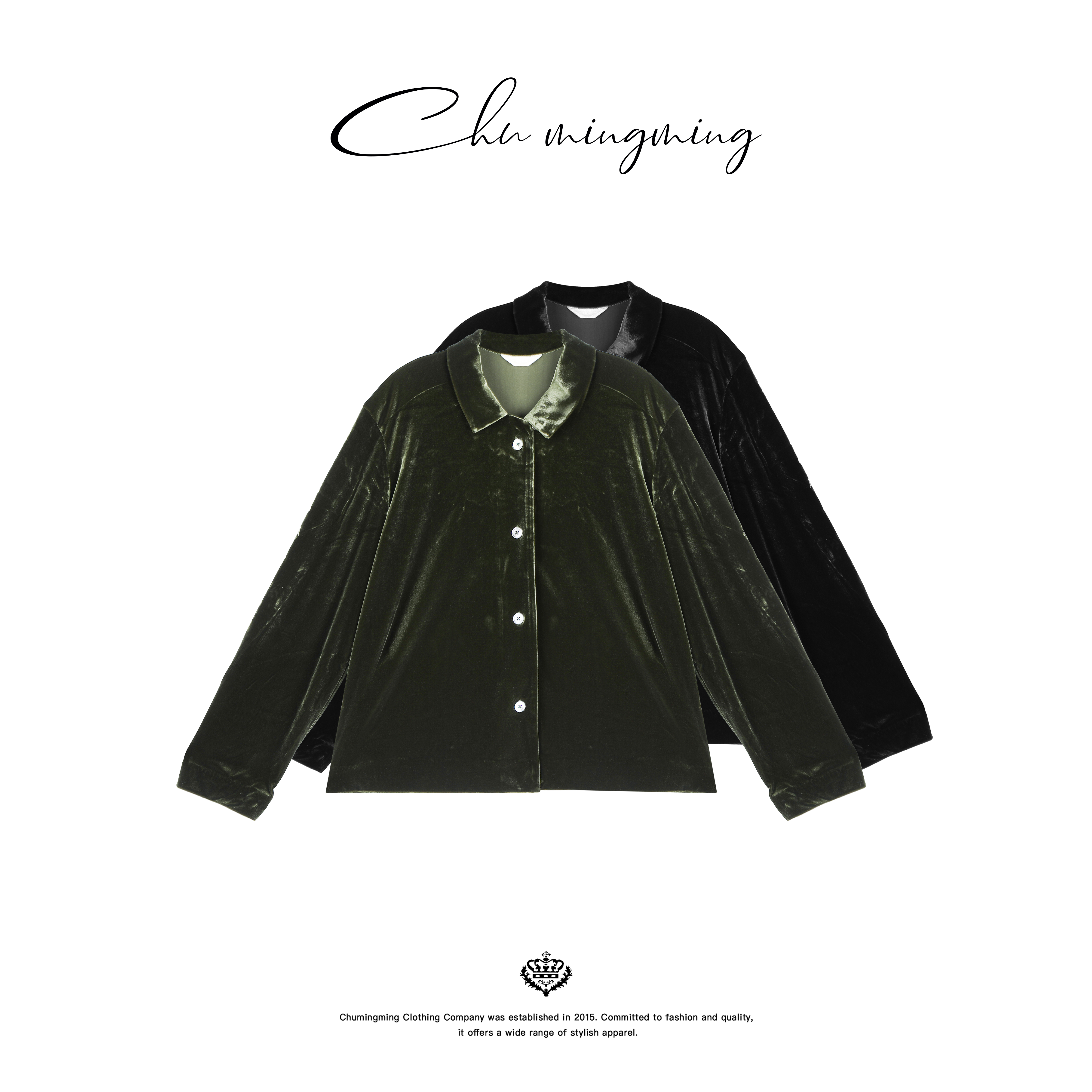 【CHU/2025FWNEW】茶绿丝绒上衣LY2524050