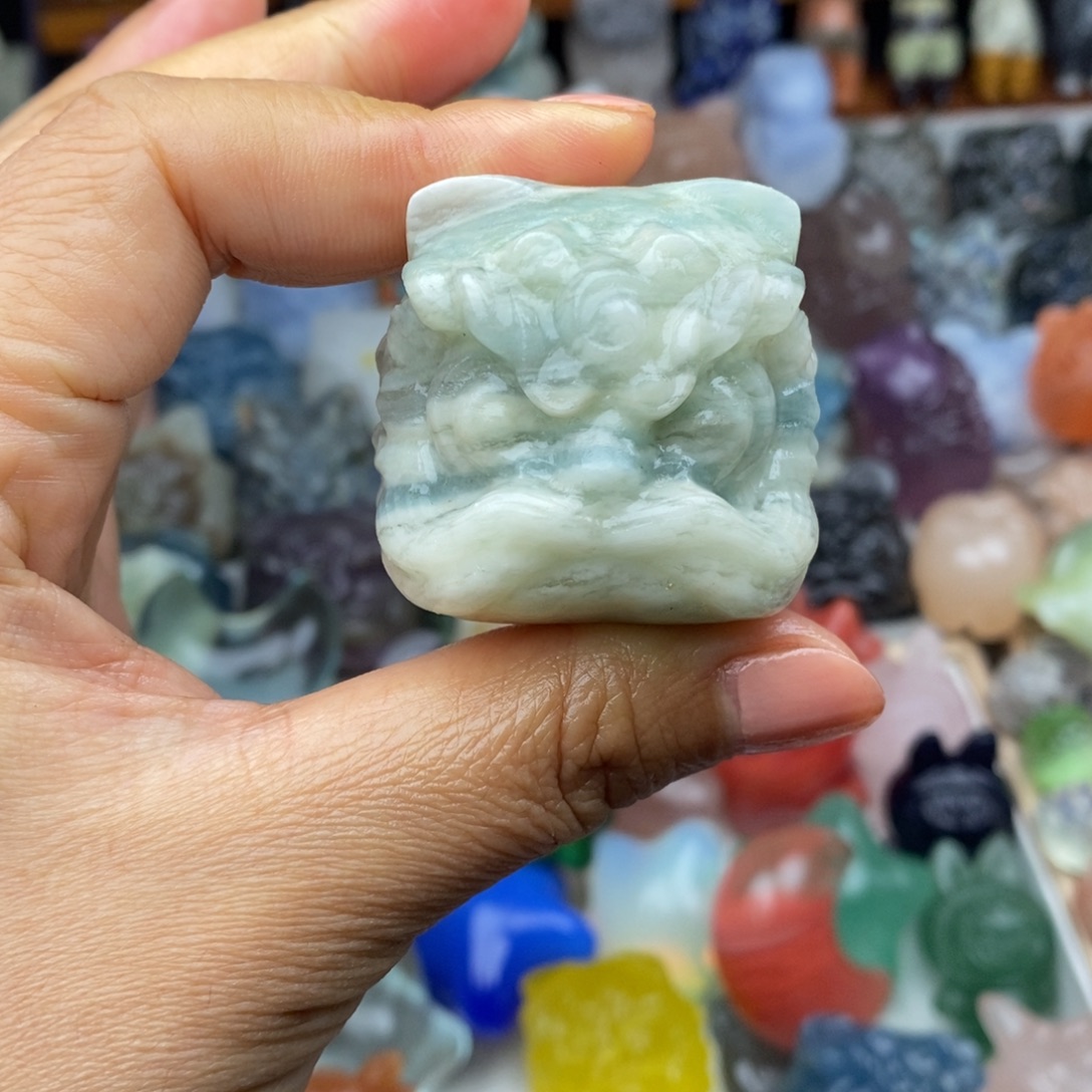 石材佘太翠 色摆件 摆件 挂件