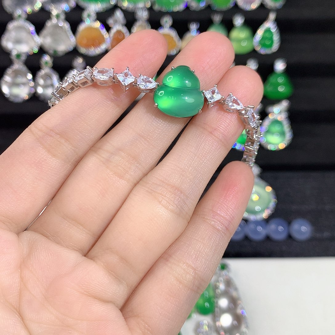 安***．玛瑙/玉髓银S925镶嵌手链