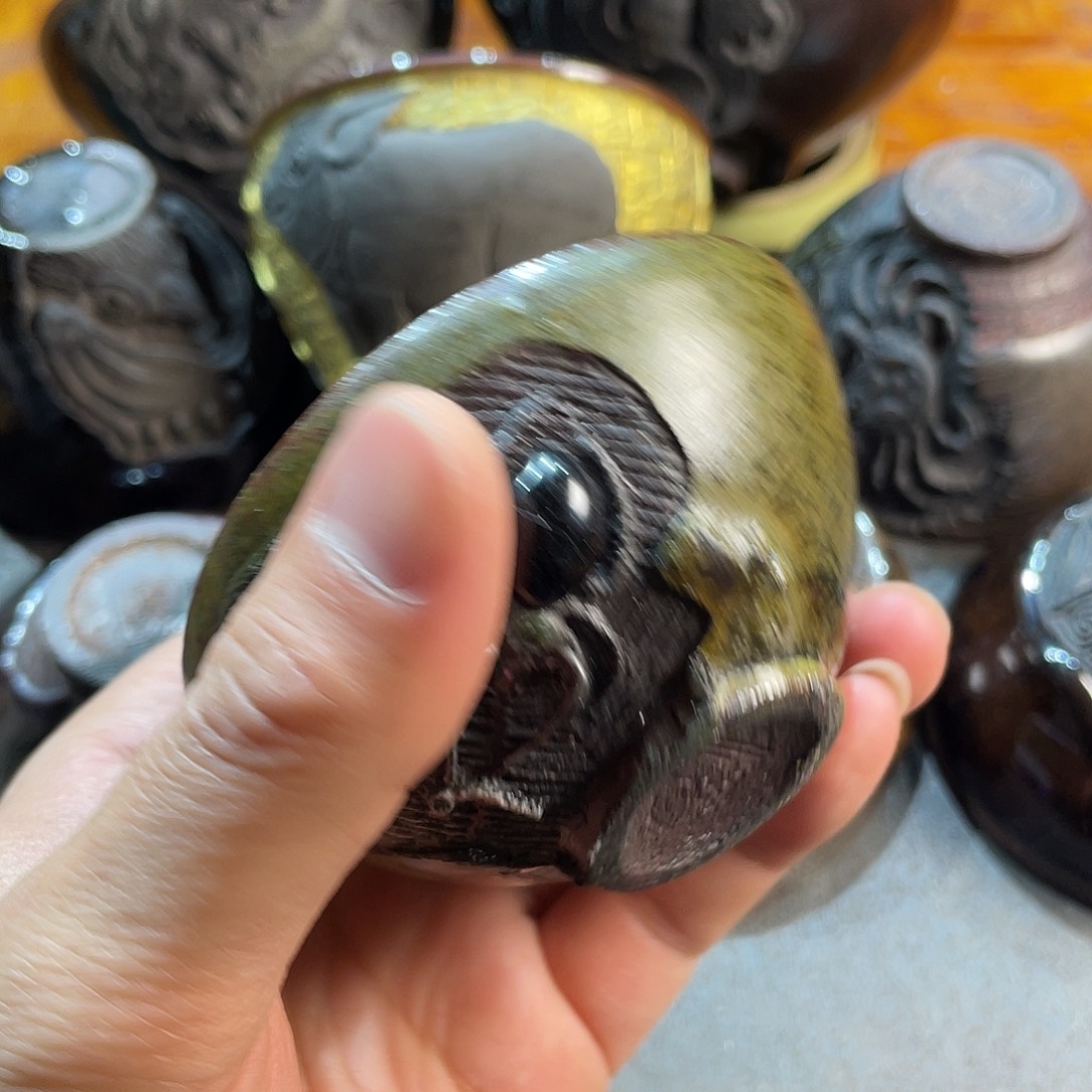 *****茶盏建建盏手工雕刻工艺