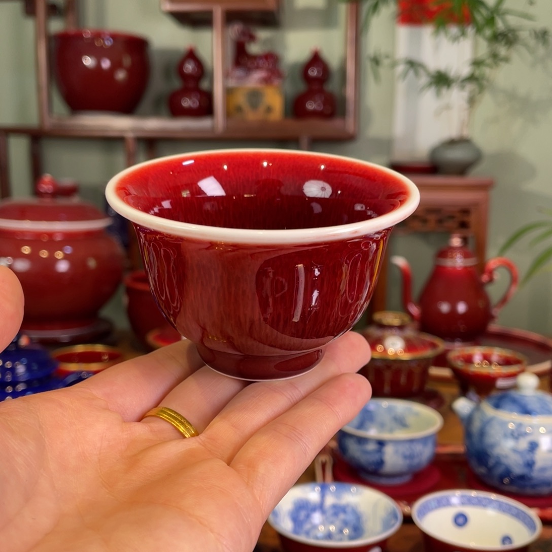 清欢雅玩原矿郎红福利小压手杯