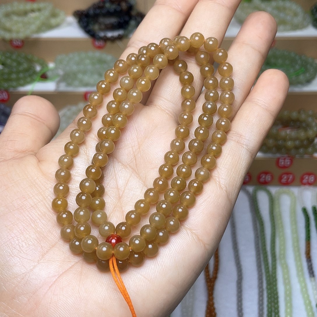 和田玉颈饰未镶嵌胖**甜6mm