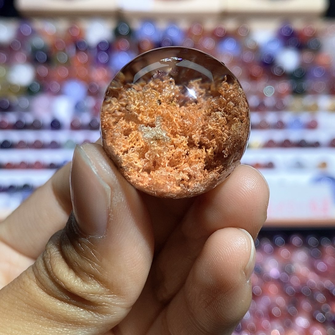 水晶橘黄幽灵球未镶嵌