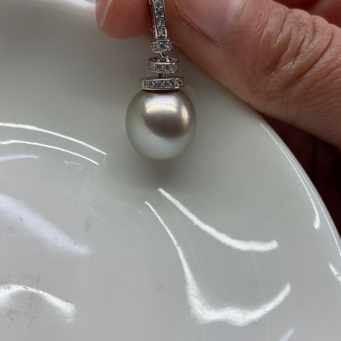 海水珍珠吊坠(不含链)银S925镶嵌